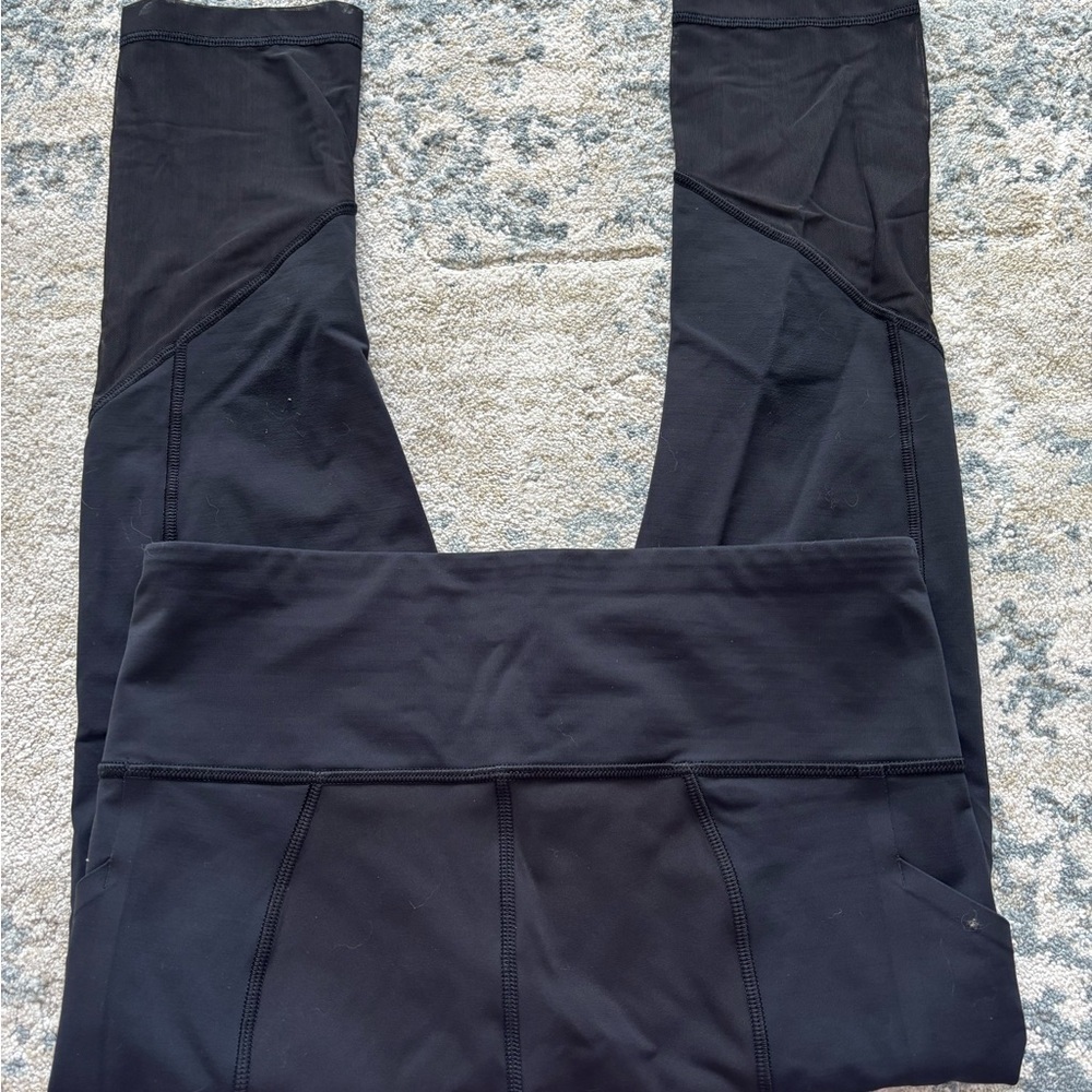 Lululemon Black Cropped with Mesh Athletic Leggings - Picture 5 of 7